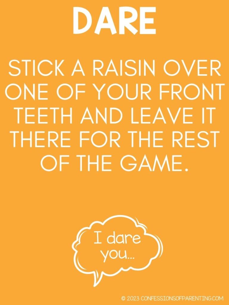 in post image with yellow background, and white text with dare