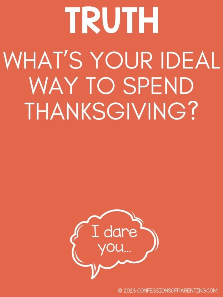 in post image with orange background and white text of truth question. 