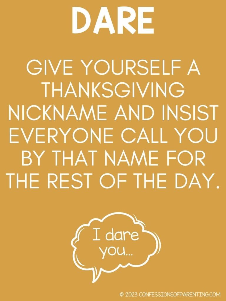 in post image with yellow background and white text of dare. 
