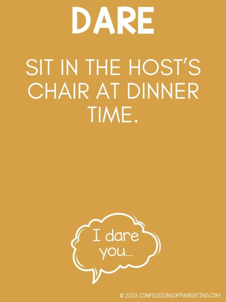 in post image with yellow background and white text of dare. 