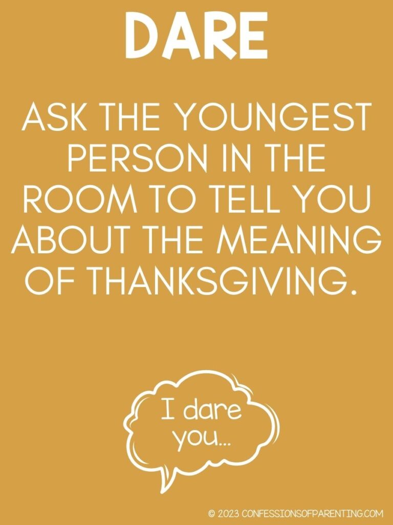 in post image with yellow background and white text of dare. 