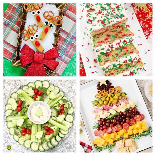 in post image with white background and images of Christmas Appetizers for Kids