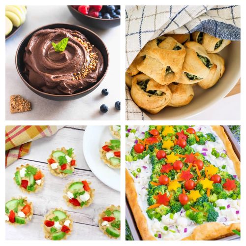 in post image with white background and images of Christmas Appetizers for Kids