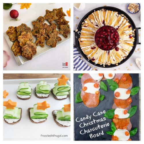 in post image with white background and images of Christmas Appetizers for Kids