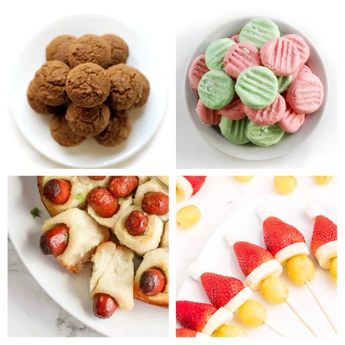 in post image with white background and images of Christmas Appetizers for Kids