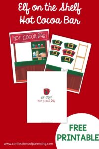 Elf on the Shelf Hot Cocoa Bar Printable