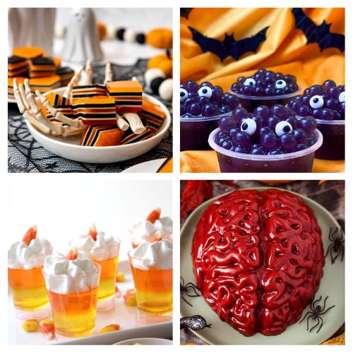 in post image with white background, and images of Halloween Jello Recipes for Kids
