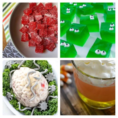 in post image with white background, and images of Halloween Jello Recipes for Kids