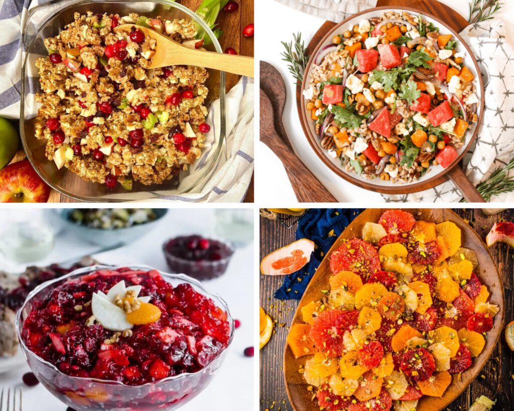 collage different types  of Thanksgiving Fruit Ideas