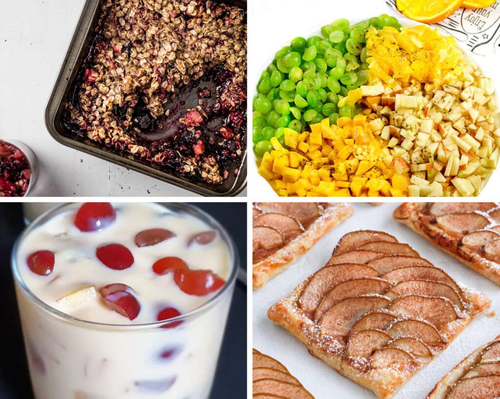 collage of yummy Thanksgiving Fruit Ideas