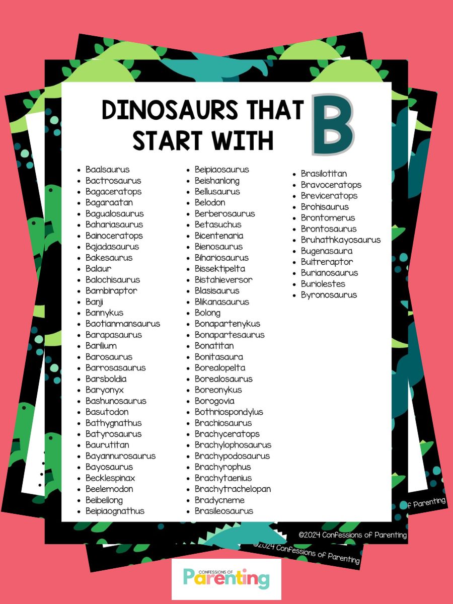 Complete List of Dinosaurs that Start With B Plus Dino Facts