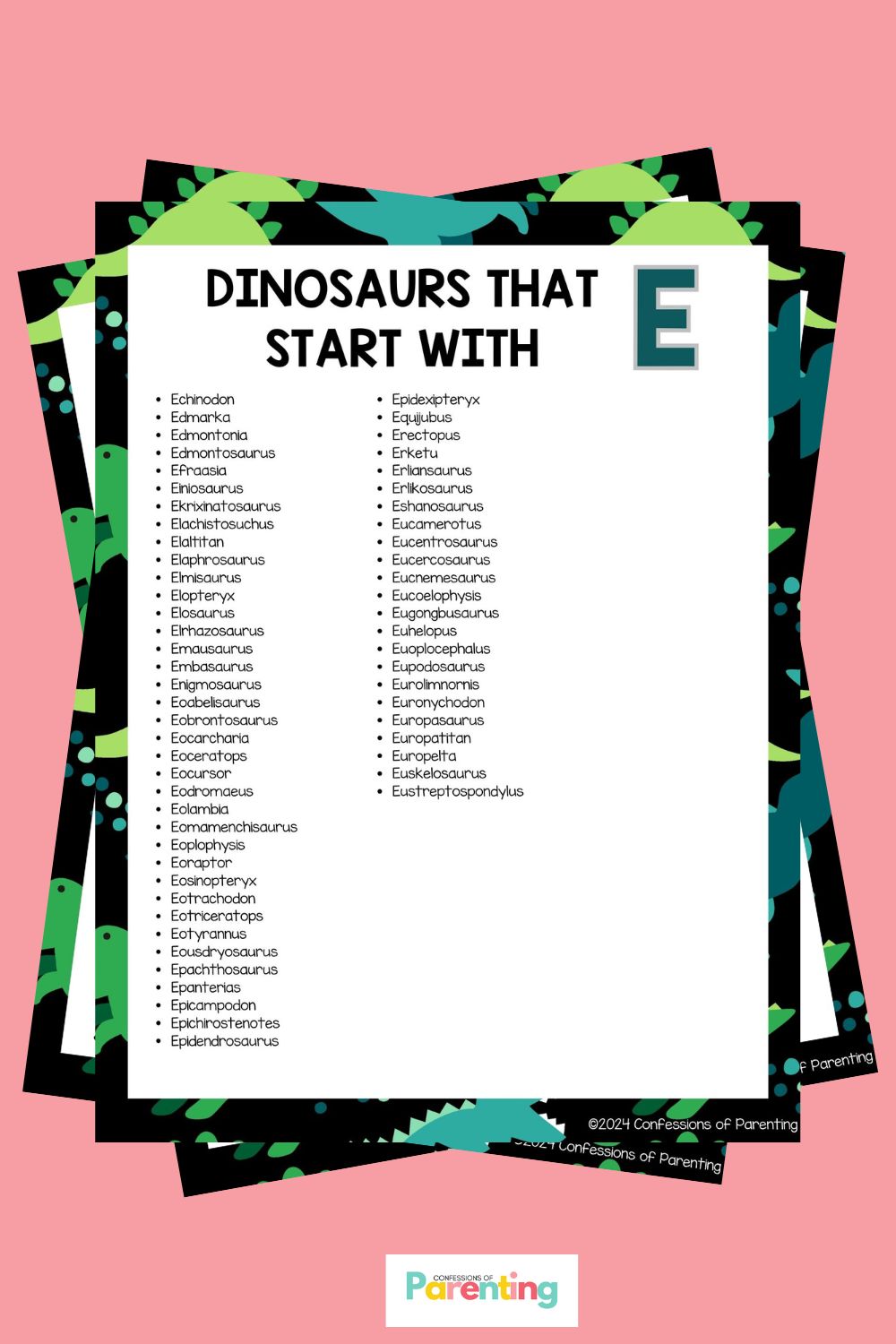 Complete List of Dinosaurs That Start With E Plus Fun Facts