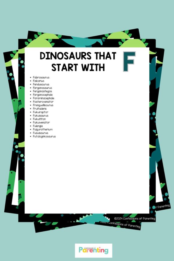 Complete Lists of Dinosaurs That Start With F Plus Fun Facts