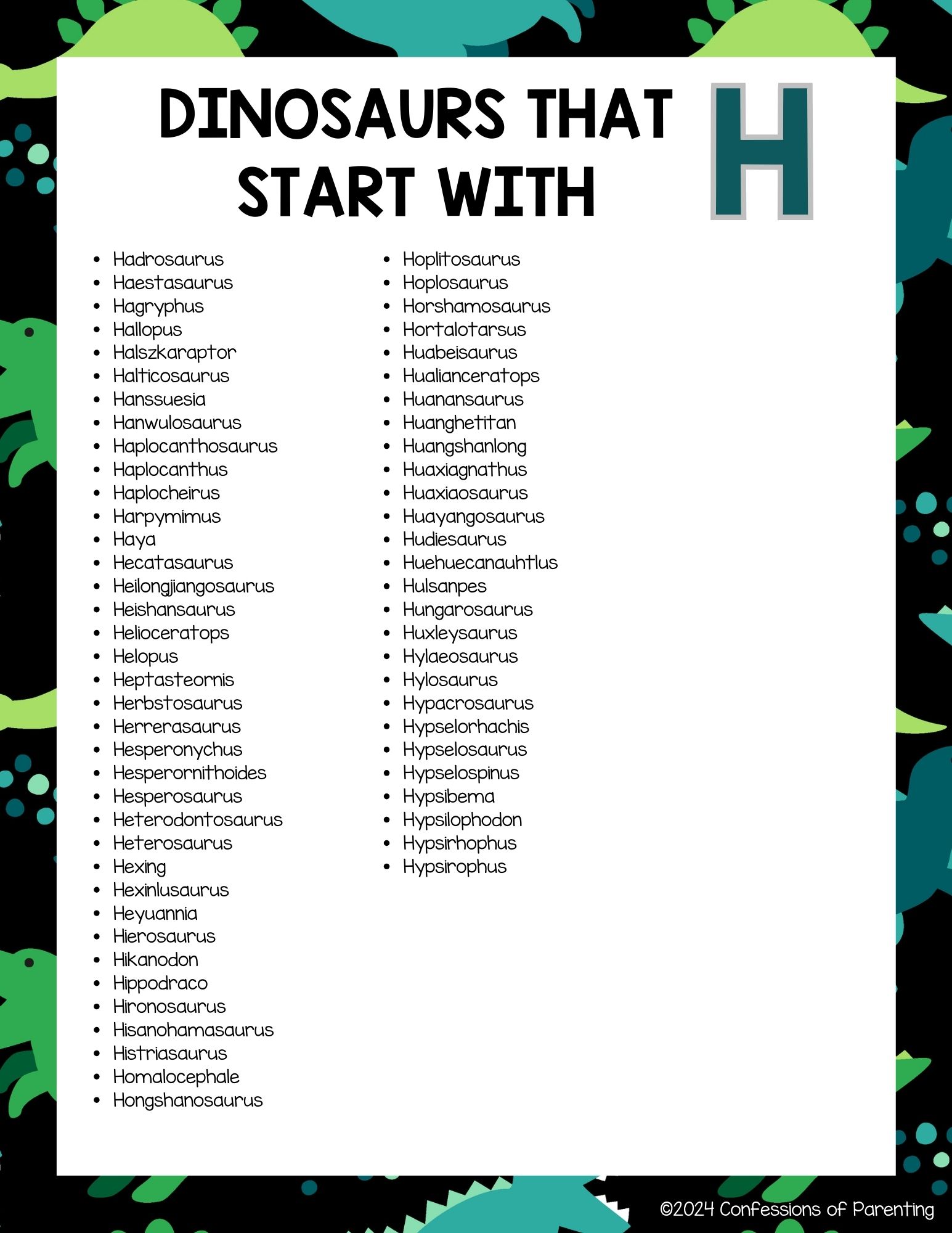 Complete List of Dinosaurs That Start With H Plus Fun Facts
