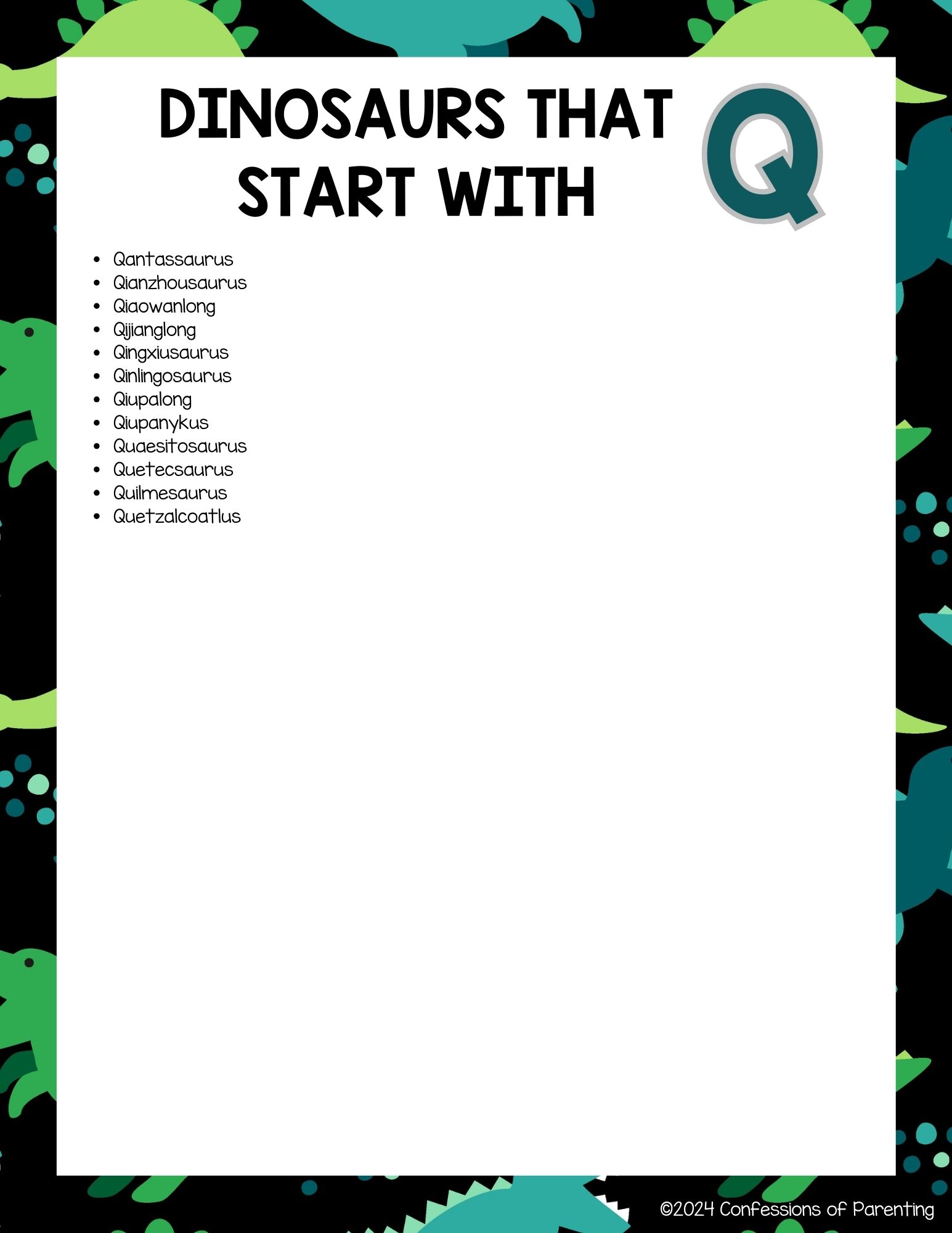 Complete List Of Dinosaurs That Start With Q Plus Fun Facts Complete List Of Dinosaurs That Start With Q Plus Fun Facts