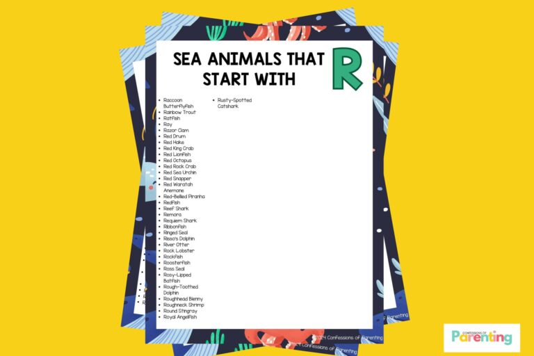 feature image of 34 Sea Animals That Start With R in yellow background