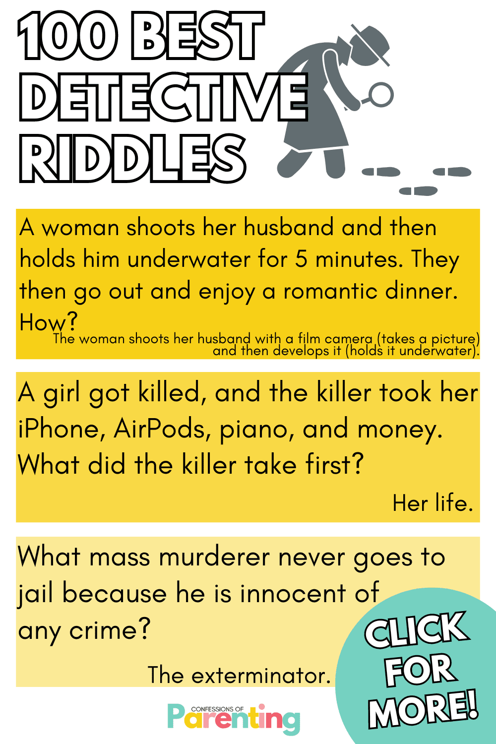 100 Challenging Detective Riddles [Free Riddle Cards]