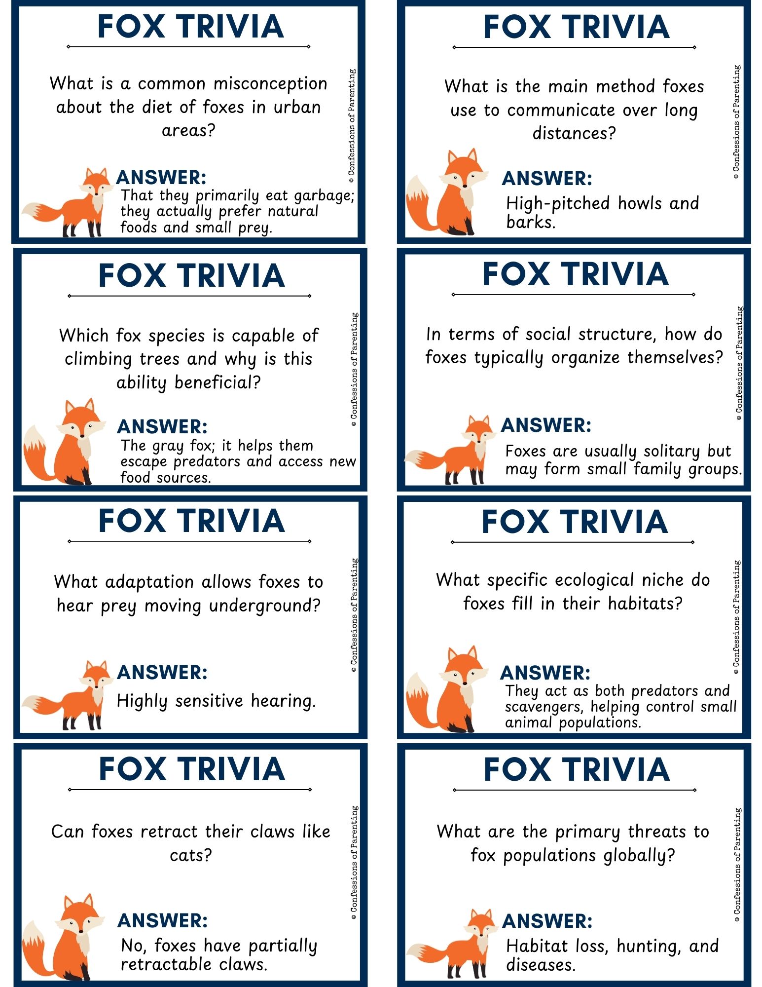 100 Great Fox Facts + Trivia Questions [Free Printable]
