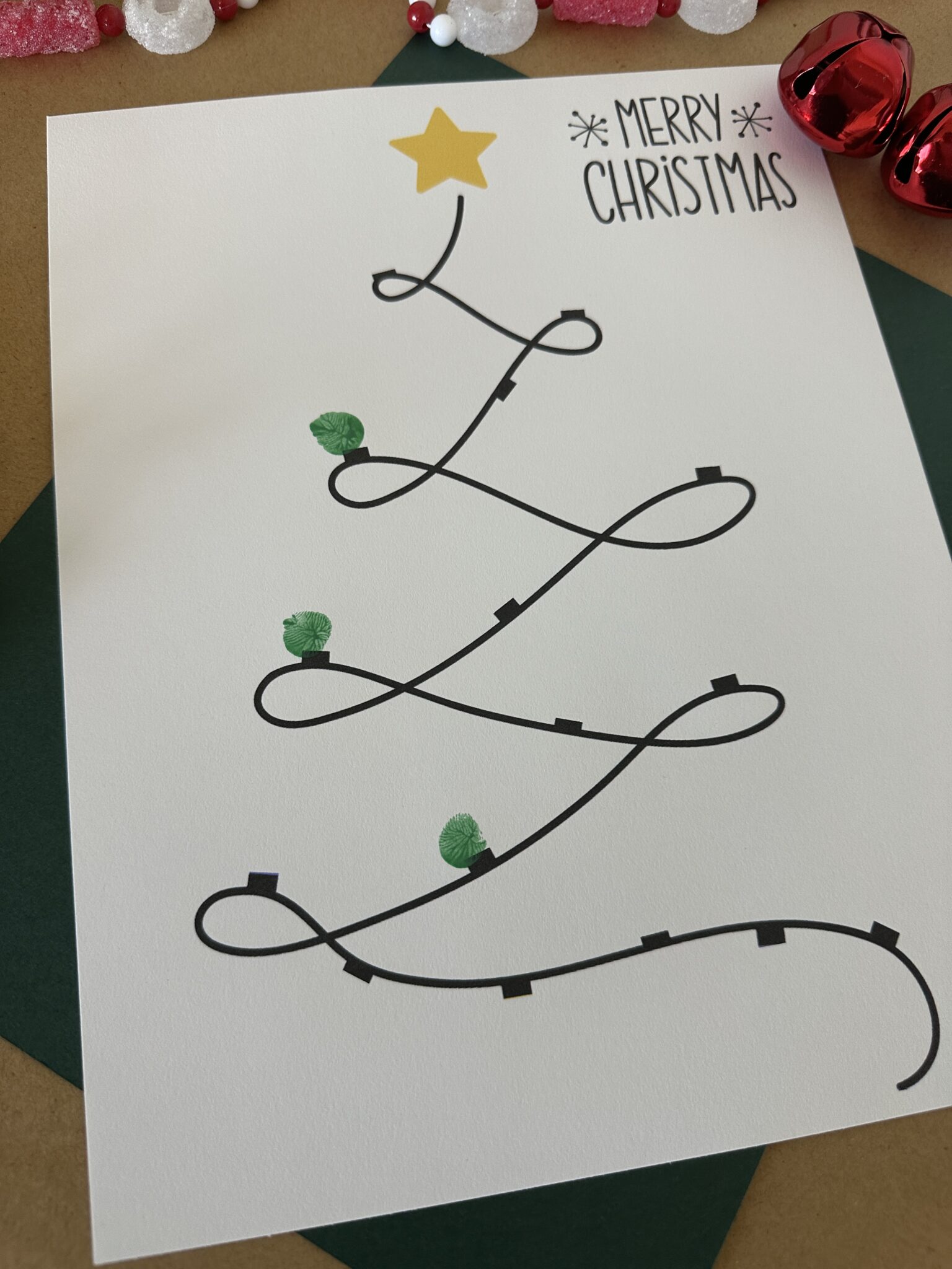 Festive fingerprint christmas tree printable free template 