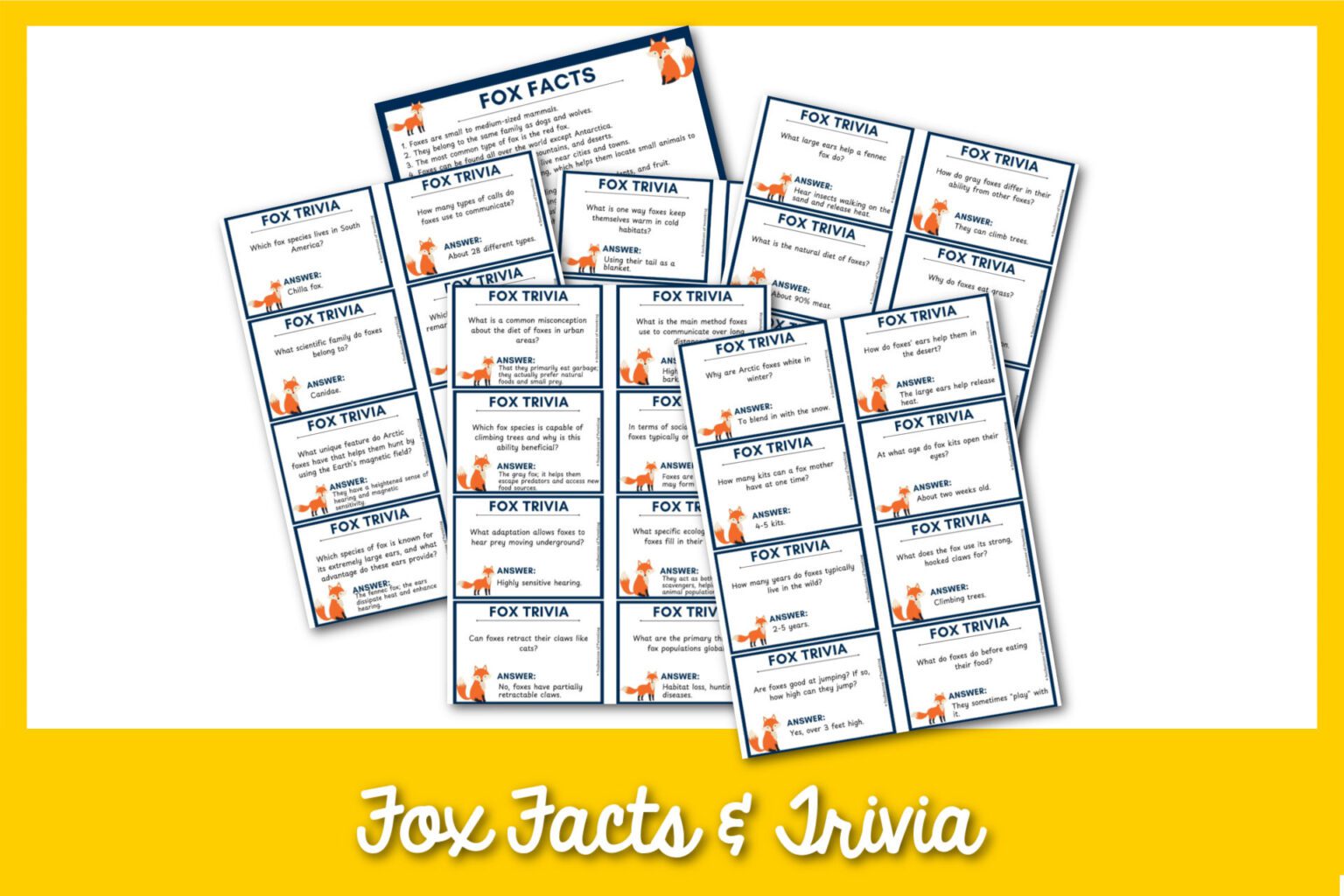 100 Great Fox Facts + Trivia Questions [Free Printable]