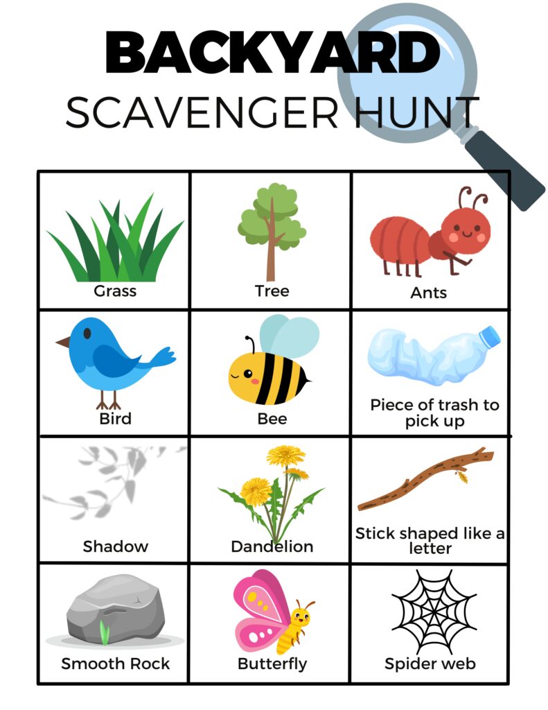 backyard scavenger hunt PDF