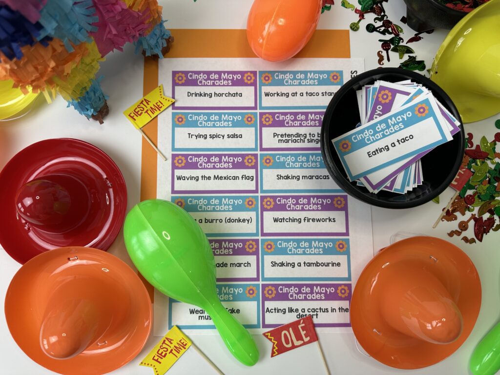 Cinco de Mayo Charades PDF với đạo cụ Cinco de Mayo