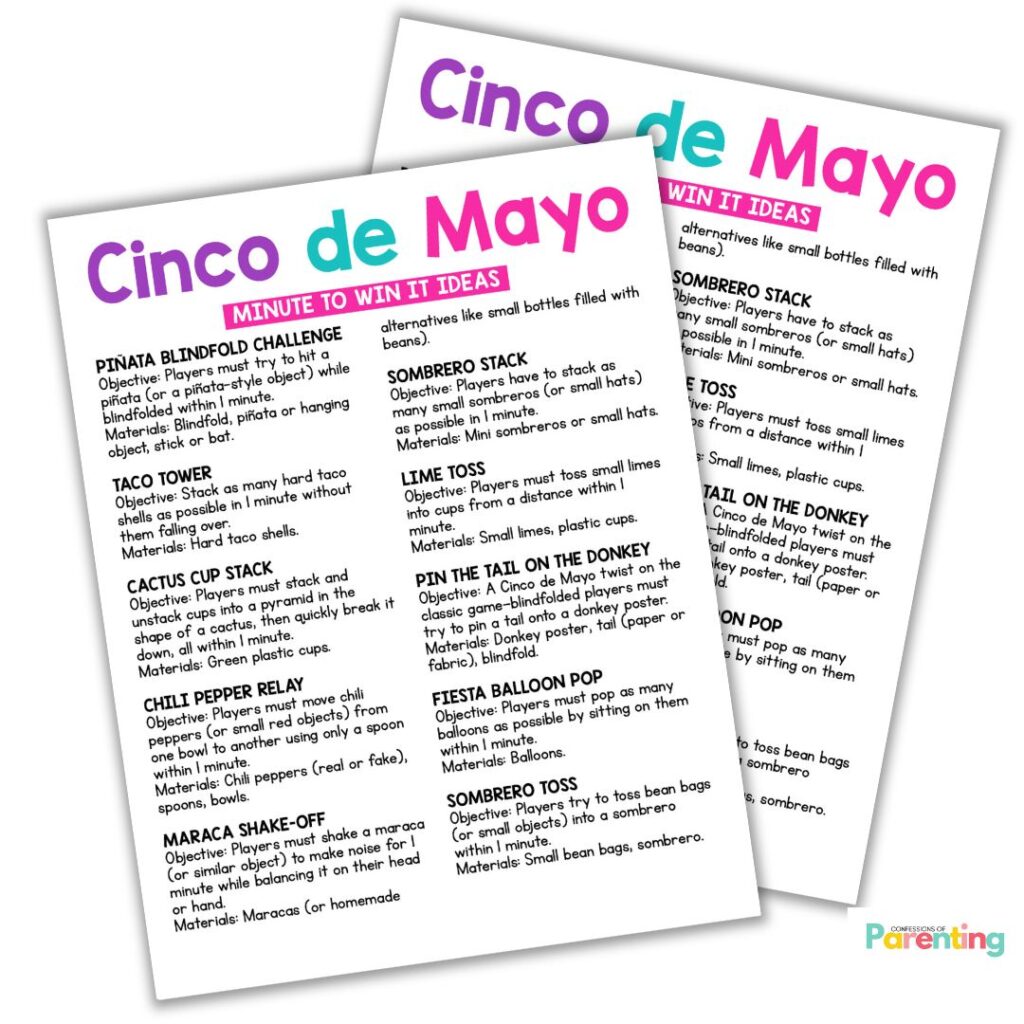 instagram square image of cinco de mayo minute to win it game
