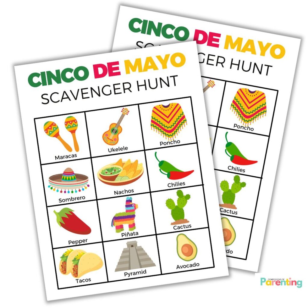 instagram square image of Cinco de Mayo Scavenger Hunt game
