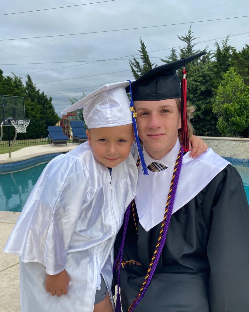 2 graduates: 1 pre-k graduate and 1 High school graduate