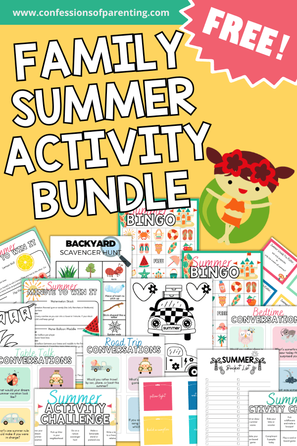 family summer activity bundle Pinterest 