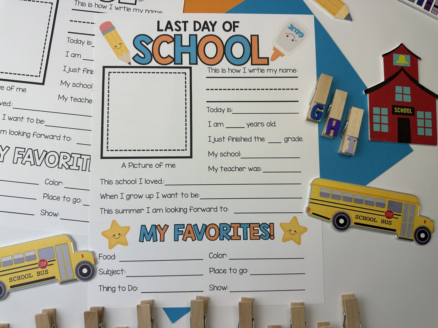 Free Last Day Of School Interview Printable
