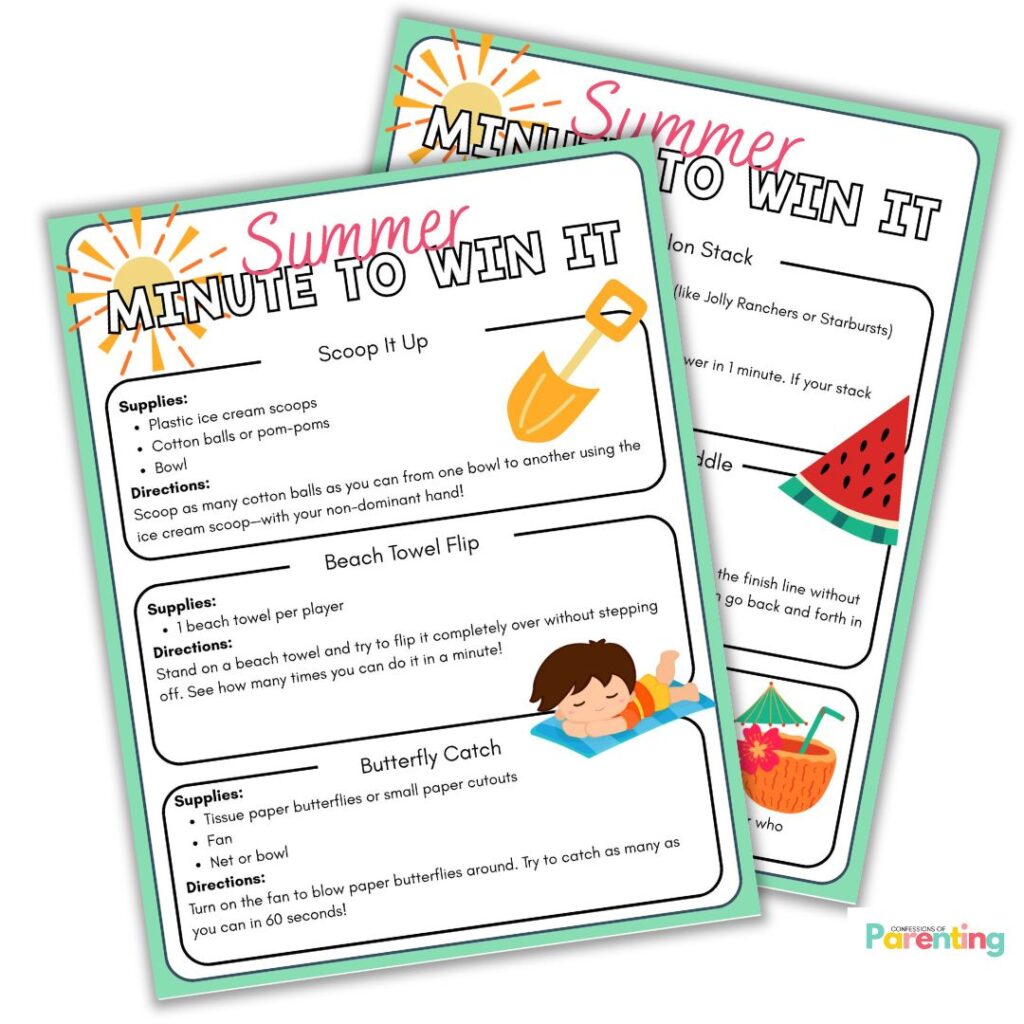 instagram square image of Summer minute to win it game
