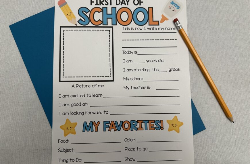 Free First Day of School Interview Printable