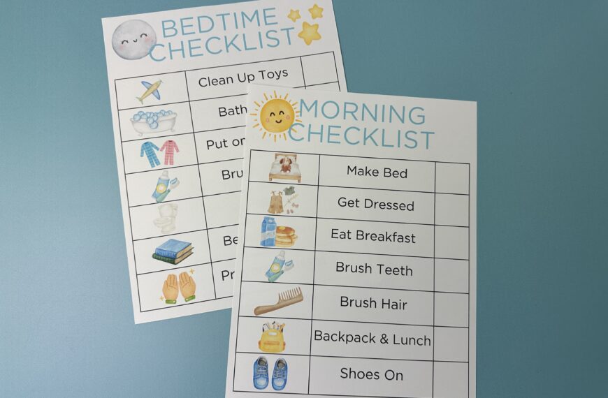 Free Printable Morning and Bedtime Routine Checklist for Kids
