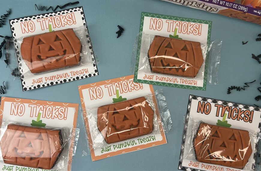 No Tricks Just Pumpkin Treats Printable Tag