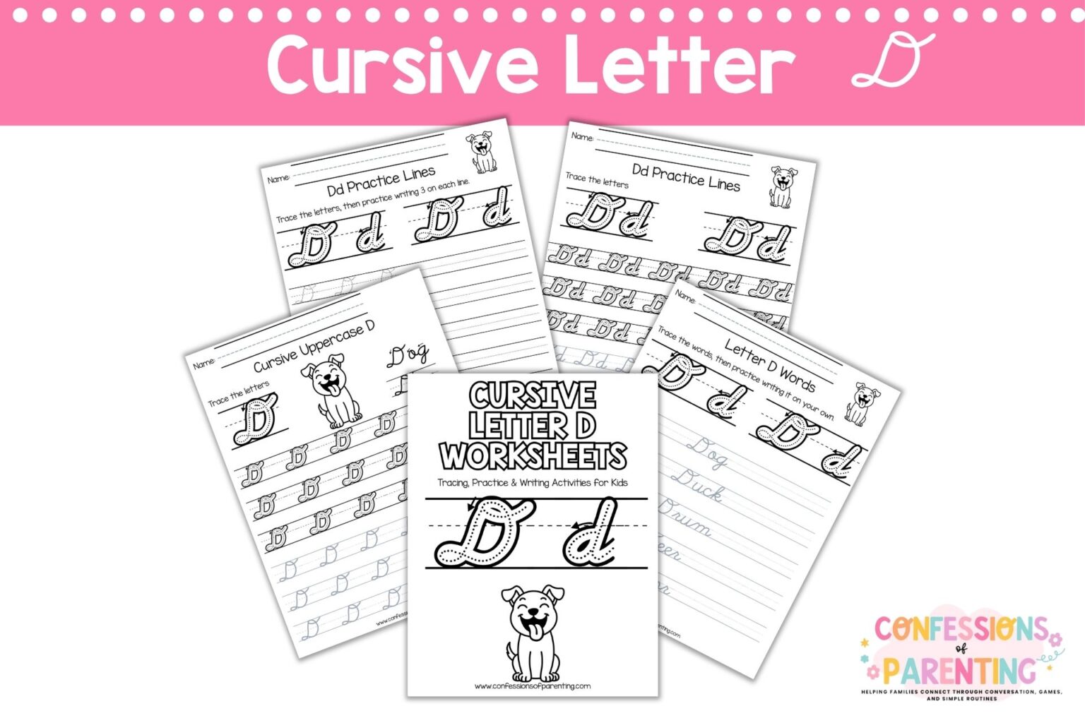 Cursive D Lowercase Cursive Letter D Worksheets (Free Printable for Kids)