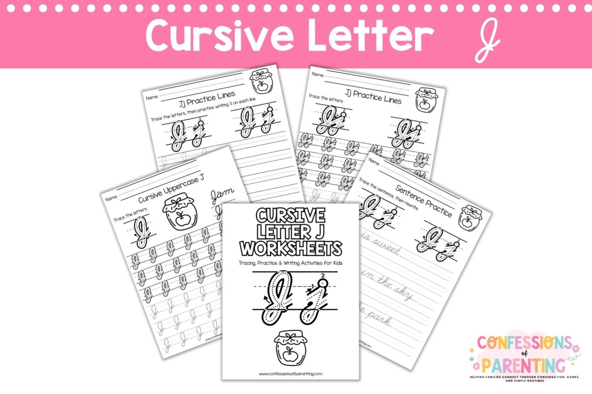 Cursive Letter J Worksheets (Free Printable for Kids)
