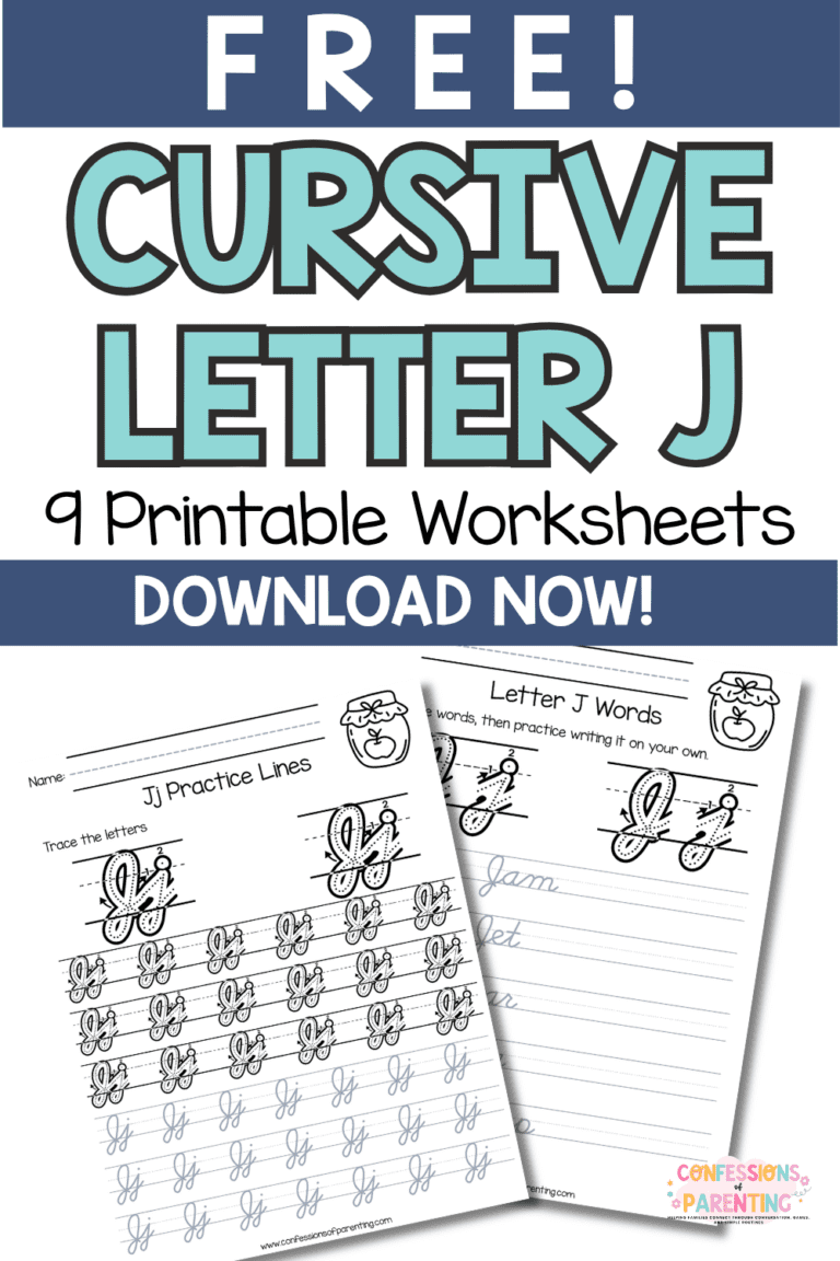 Cursive Letter J Worksheets (Free Printable for Kids)
