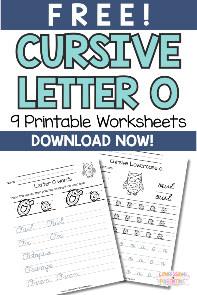 Free cursive letter O worksheets printable pages for uppercase and lowercase handwriting practice