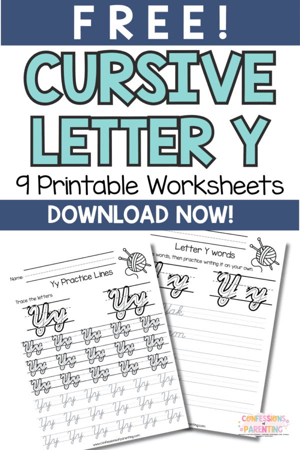 Cursive Letter Y Worksheets (Free Printable for Kids)